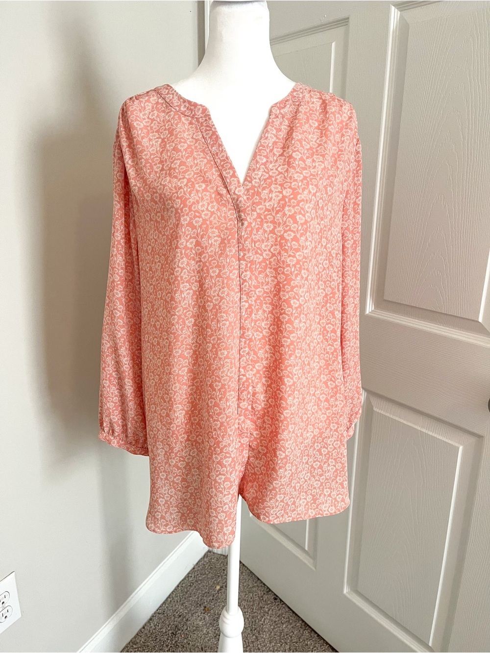 NYDJ Pink Pintuck Blouse Size XL